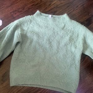 Fluffy green sweater